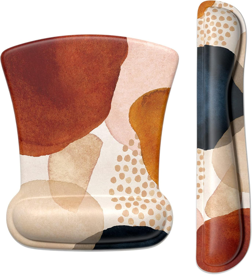 Mouse Pad Wrist Support Keyboard Wrist Rest Pad Ergonomic Mousepad Non-Slip Memory Foam Keyboard Pad Easy Typing Pain Relief Perfect for PC Laptop Gaming Office, Abstract Art Style